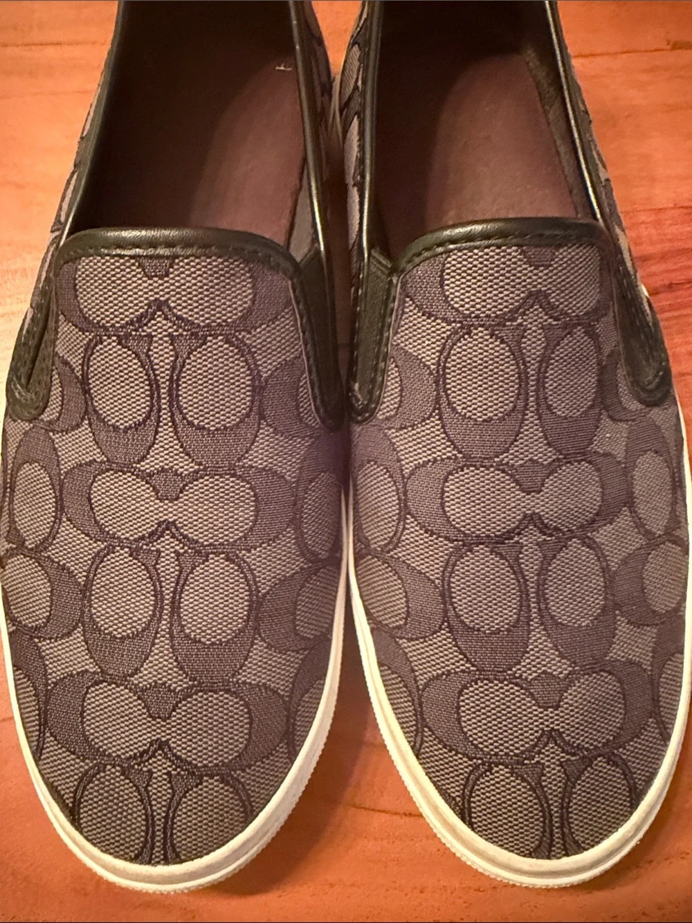 Coach Chrissy Charcoal Signature Slip-On Loafers. Women’s size 9.5.